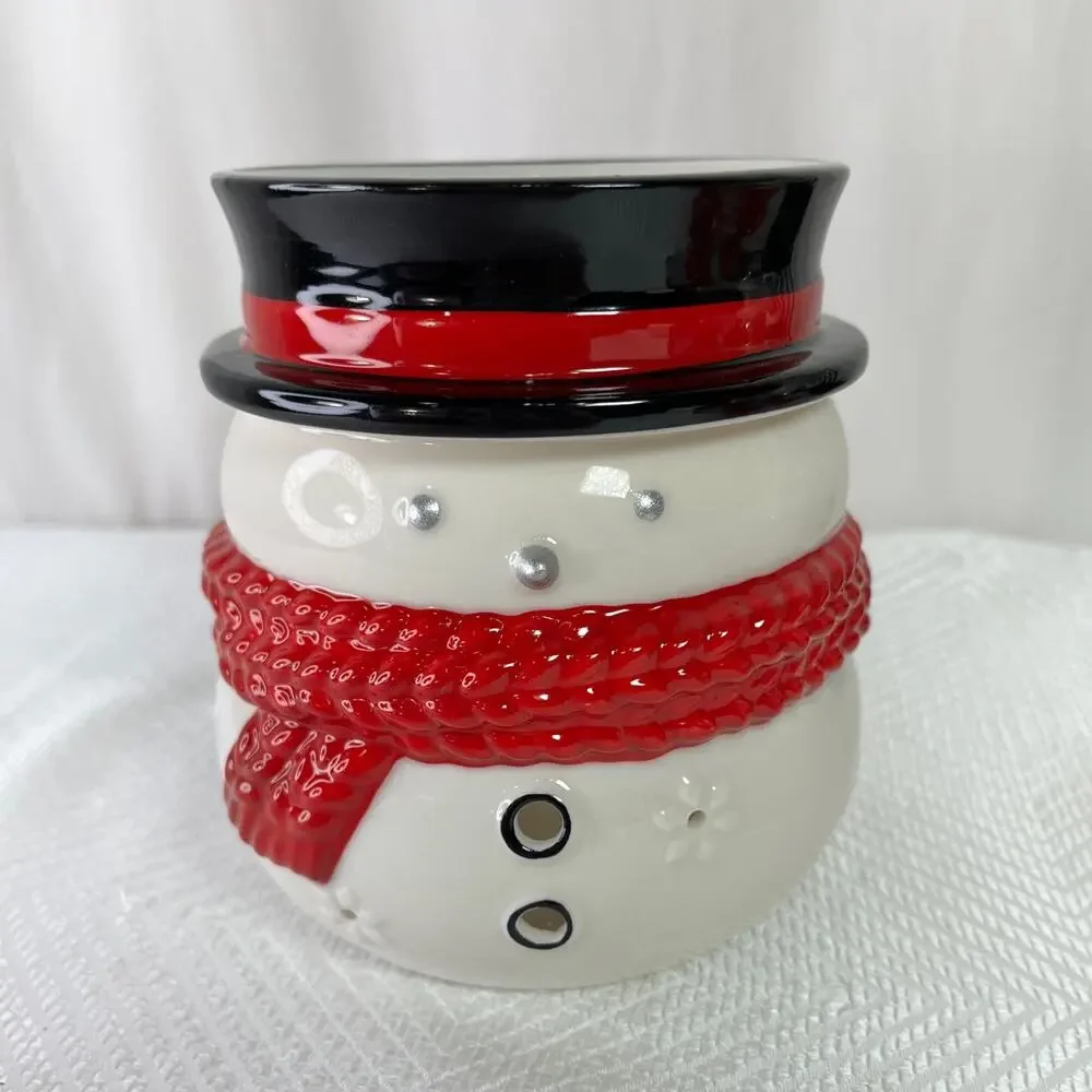 Yankee Candle Snowman Luminary Tealight Holder Red Sparkling Cinnamon 2017 NIP